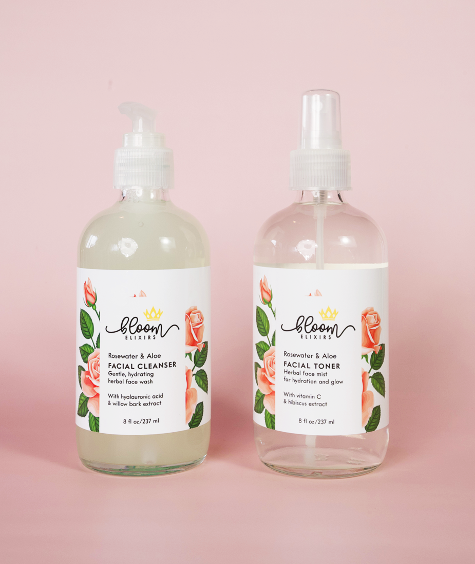 Rosewater & Aloe Facial Cleanser and Toner Set