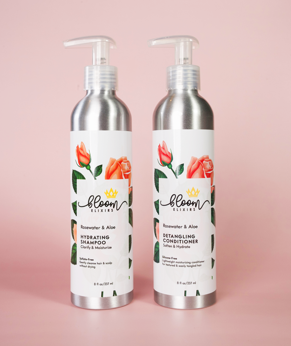 Rosewater & Aloe Hydrating Shampoo & Detangling Conditioner Set