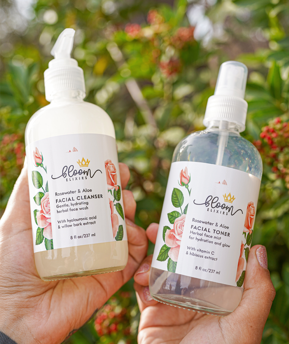 Rosewater & Aloe Facial Cleanser and Toner Set