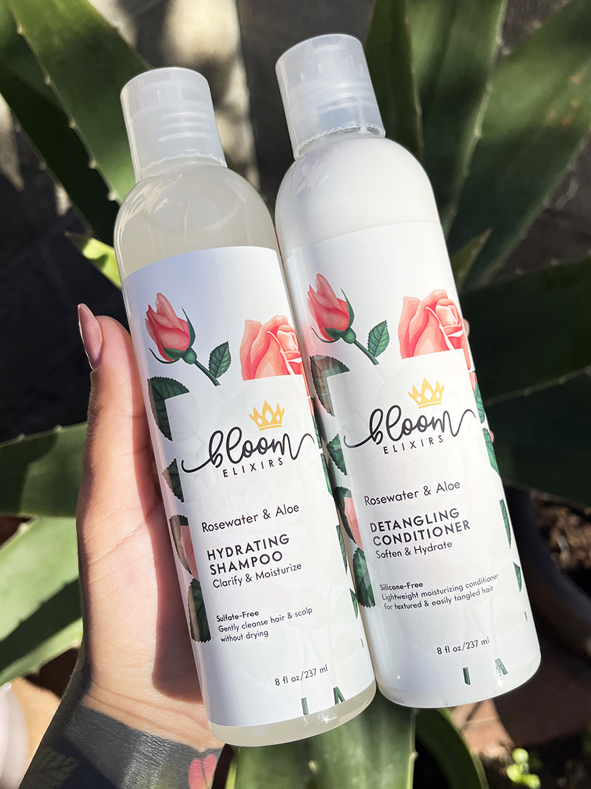 Rosewater & Aloe Hydrating Shampoo & Detangling Conditioner Set