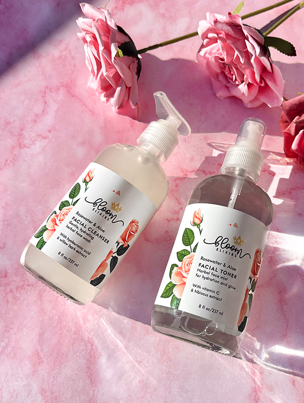 Rosewater & Aloe Facial Cleanser and Toner Set