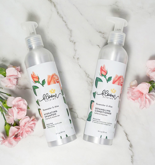 Rosewater & Aloe Hydrating Shampoo & Detangling Conditioner Set