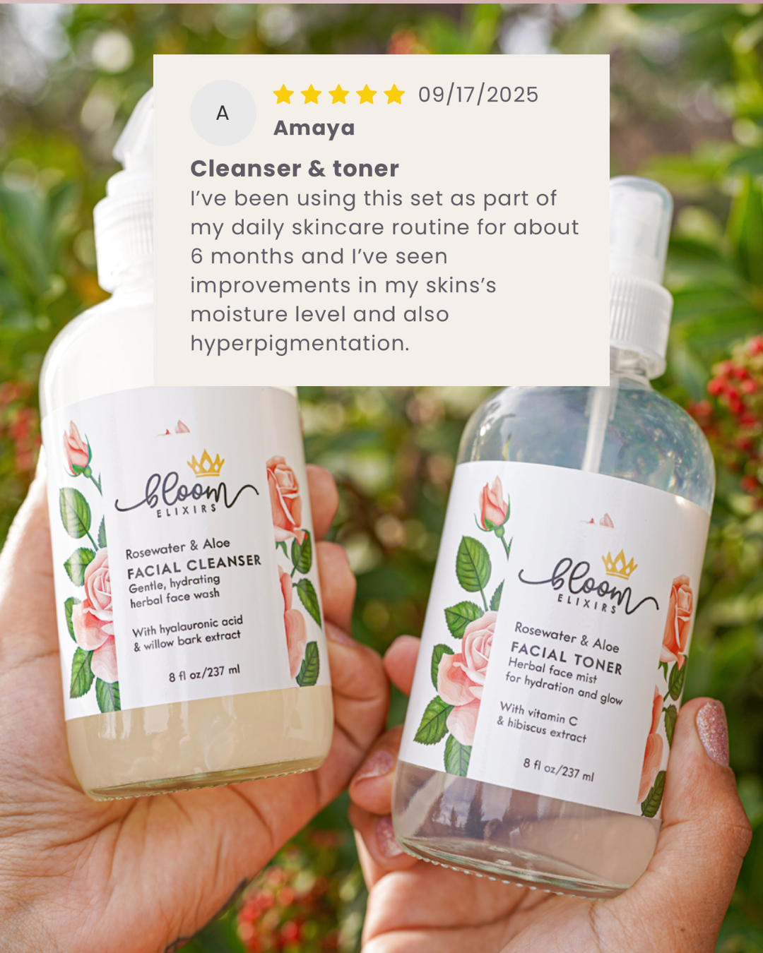 Rosewater & Aloe Facial Cleanser and Toner Set