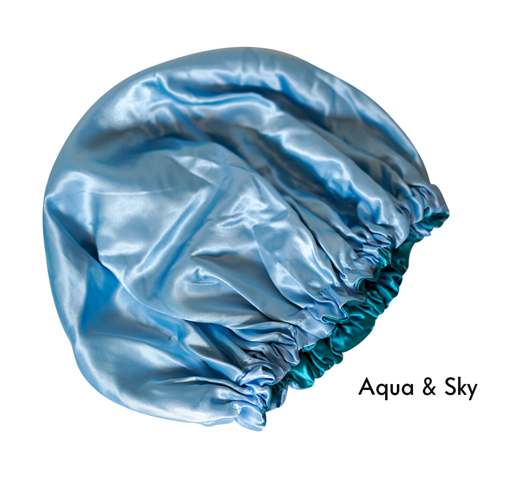 Satin Bonnet - Reversible & Adjustable Large Natural Curly Hair Sleep Bonnet