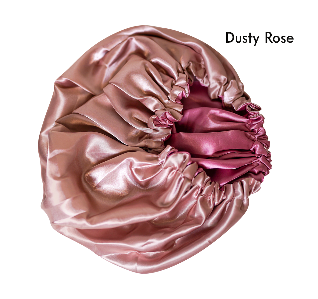 Satin Bonnet - Reversible & Adjustable Large Natural Curly Hair Sleep Bonnet