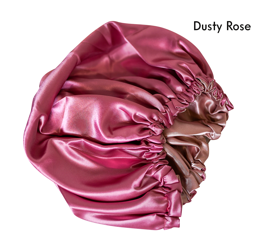 Satin Bonnet - Reversible & Adjustable Large Natural Curly Hair Sleep Bonnet