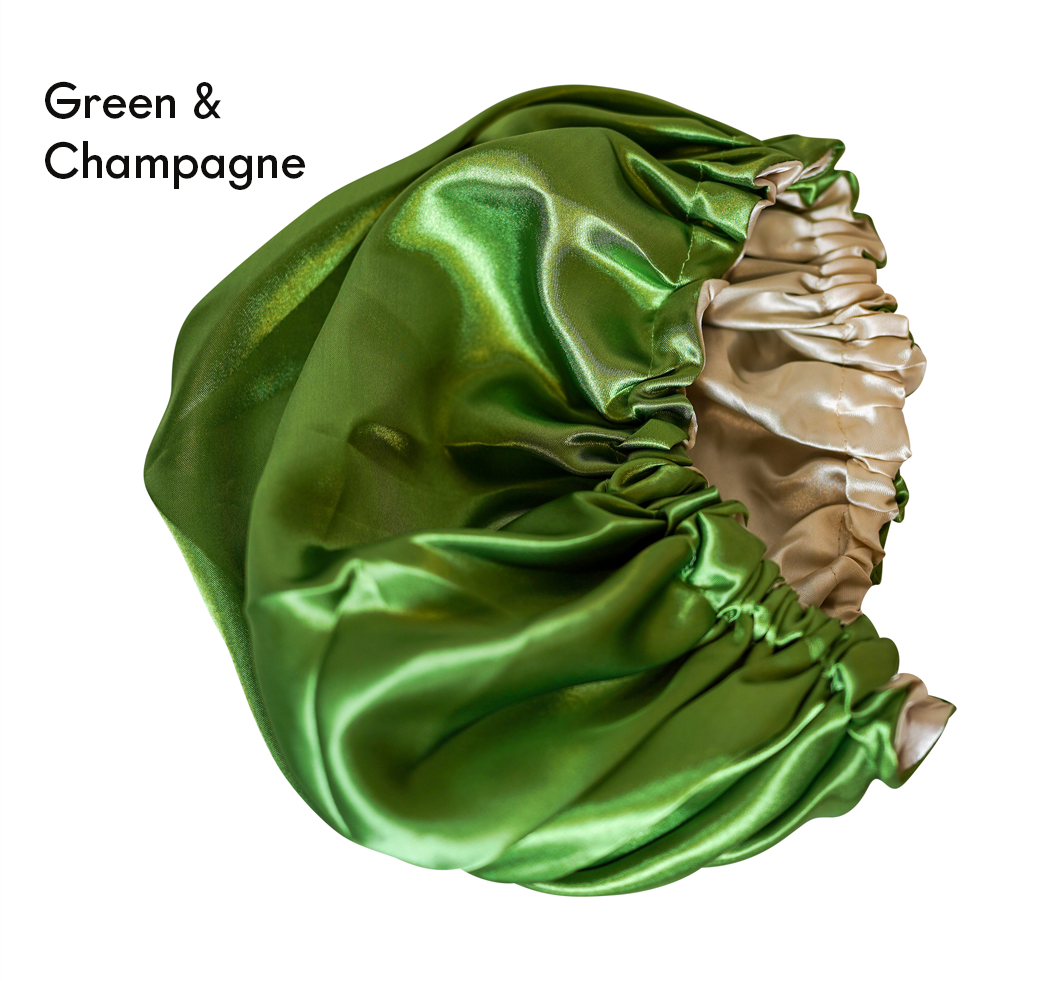 Satin Bonnet - Reversible & Adjustable Large Natural Curly Hair Sleep Bonnet