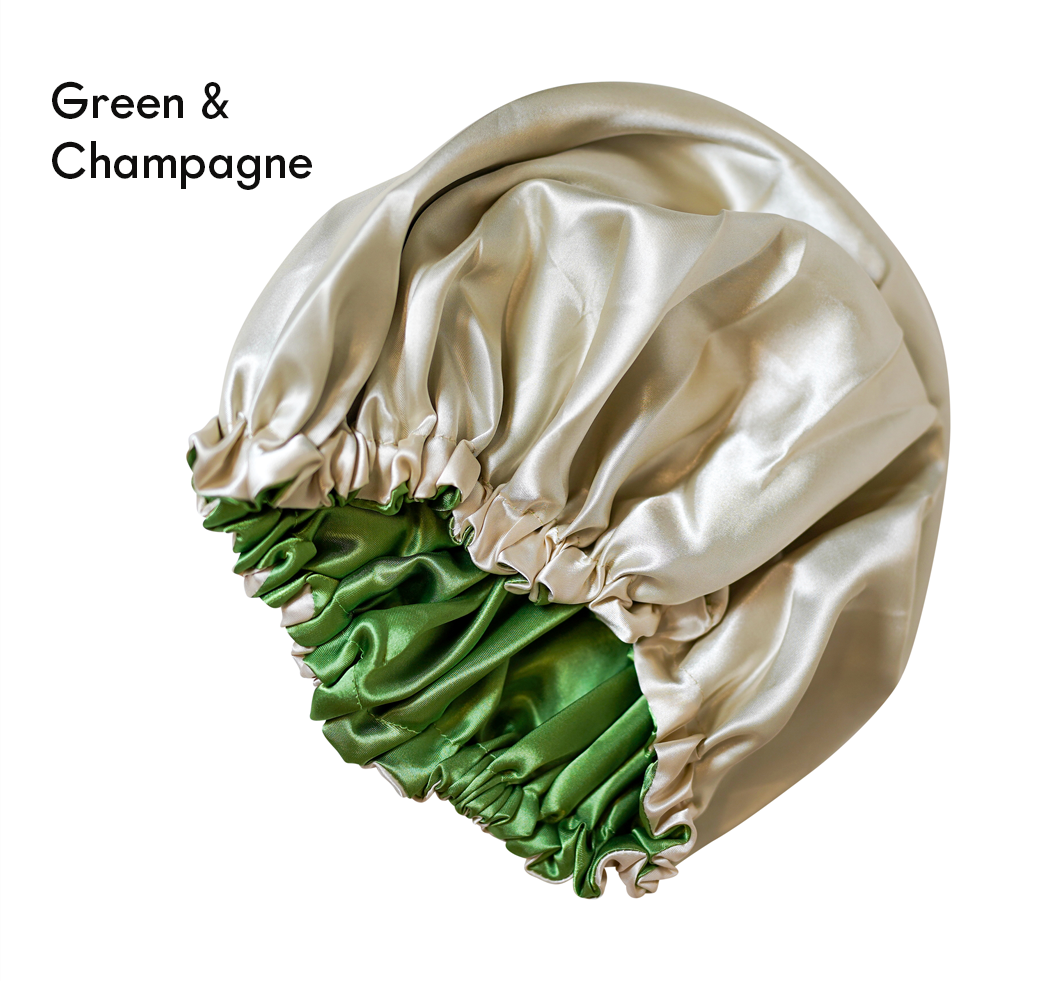 Satin Bonnet - Reversible & Adjustable Large Natural Curly Hair Sleep Bonnet