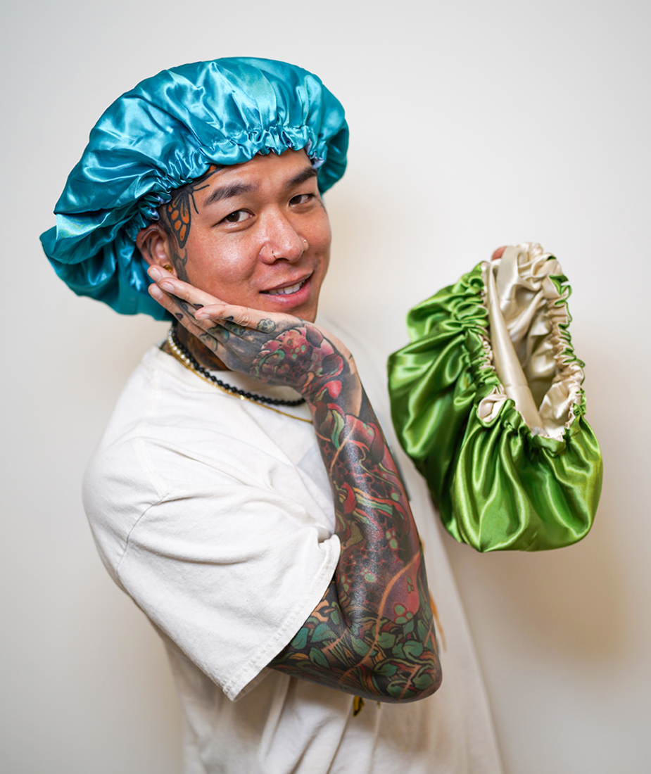 Satin Bonnet - Reversible & Adjustable Large Natural Curly Hair Sleep Bonnet